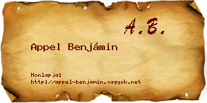 Appel Benjámin névjegykártya